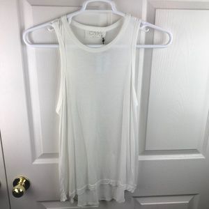 Bandier Cale White Tank Top Small Modal